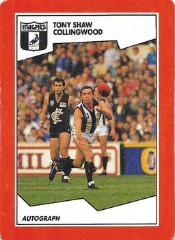 1989 Scanlens VFL #38 Tony Shaw Front